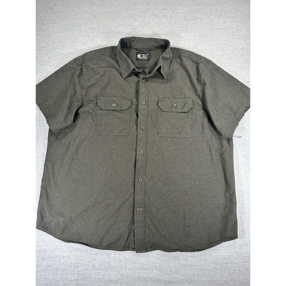 Carhartt TW4369-M Mens 3XL Loose Fit Chambray Short Sleeve Work Shirt Gray